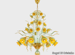 VAN GOGH SUNFLOWERS - Murano glass chandelier _ Sogni Di Cristallo