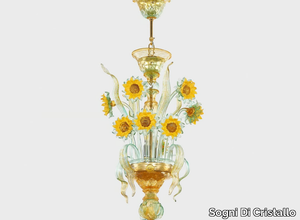 VAN GOGH SUNFLOWERS - Murano glass pendant lamp _ Sogni Di Cristallo