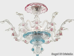 APOLLO ORIGINAL EDITION WITH LEAVES - Murano glass ceiling lamp _ Sogni Di Cristallo