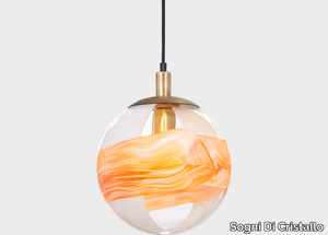 BALL #012 - Handmade blown glass pendant lamp _ Sogni Di Cristallo