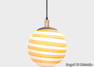 BALL #014 - Handmade blown glass pendant lamp _ Sogni Di Cristallo