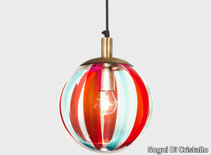 BALL #018 - Handmade blown glass pendant lamp _ Sogni Di Cristallo