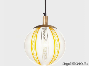 BALL #019 - Handmade blown glass pendant lamp _ Sogni Di Cristallo