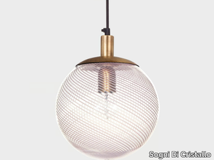 BALL #020 - Handmade blown glass pendant lamp _ Sogni Di Cristallo