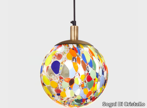 BALL #021 - Handmade blown glass pendant lamp _ Sogni Di Cristallo