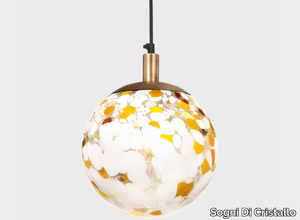 BALL #022 - Handmade blown glass pendant lamp _ Sogni Di Cristallo