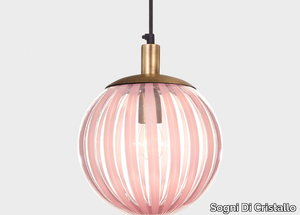 BALL #025 - Handmade blown glass pendant lamp _ Sogni Di Cristallo