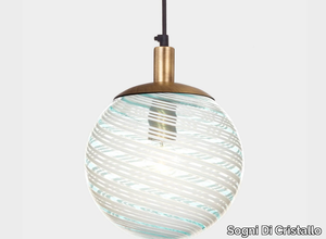 BALL #027 - Handmade blown glass pendant lamp _ Sogni Di Cristallo