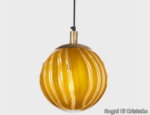 BALL #005 - Handmade blown glass pendant lamp _ Sogni Di Cristallo