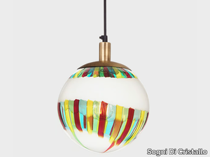 BALL #007 - Handmade blown glass pendant lamp _ Sogni Di Cristallo