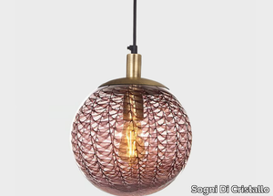 BALL #001 - Handmade blown glass pendant lamp _ Sogni Di Cristallo