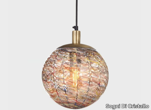 BALL #003 - Handmade blown glass pendant lamp _ Sogni Di Cristallo