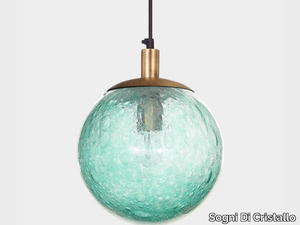 BALL #028 - Handmade blown glass pendant lamp _ Sogni Di Cristallo