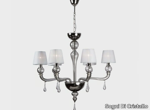 GRACEFUL WITH LAMPSHADES - Murano glass chandelier with crystals _ Sogni Di Cristallo