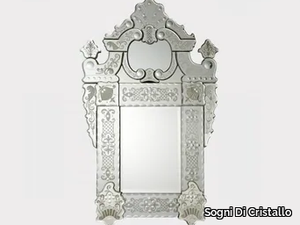 BIZANTINO - Framed wall-mounted Murano glass mirror _ Sogni Di Cristallo