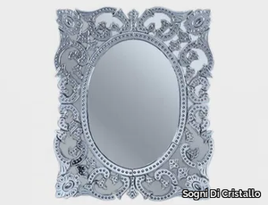 RECANATI - Framed wall-mounted Murano glass mirror _ Sogni Di Cristallo