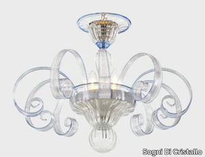 MERCURIO WITH CURLS - Handmade Murano glass ceiling lamp _ Sogni Di Cristallo