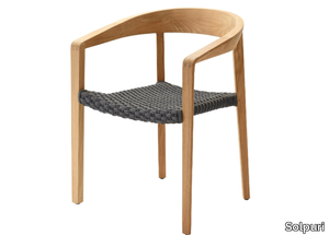 LODGE - Stackable teak chair with armrests _ Solpuri