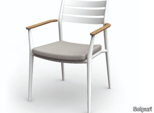 PIA - Stackable aluminium garden chair with armrests _ Solpuri