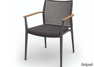VERA - Aluminium garden chair with armrests _ Solpuri