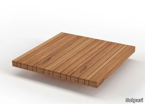 PLATEAU - Low square teak coffee table _ Solpuri