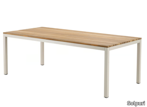 CLASSIC ALU - Rectangular teak garden table _ Solpuri