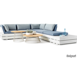 BOXX LOUNGE - Corner sectional fabric garden sofa _ Solpuri