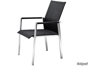 DANCE - Fabric garden chair with armrests _ Solpuri