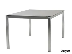 CLASSIC STAINLESS STEEL - Square ceramic garden table _ Solpuri