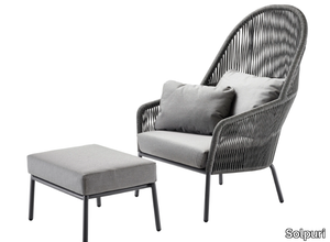 LOOP LOUNGE - High-back aluminium garden armchair with armrests _ Solpuri