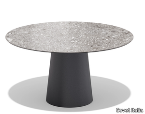 TOTEM OUTDOOR - Round ceramic garden table _ Sovet italia