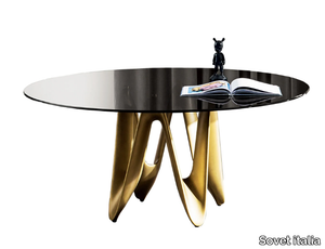 LAMBDA - Round glass table _ Sovet italia