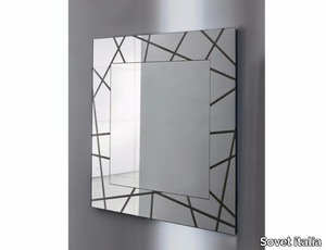 SEGMENT - Square wall-mounted framed mirror _ Sovet italia