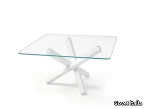 AIKIDO SQUARE - Square glass table _ Sovet italia