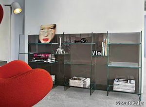 DELPHI H. 96 - Wall-mounted modular crystal bookcase _ Sovet italia