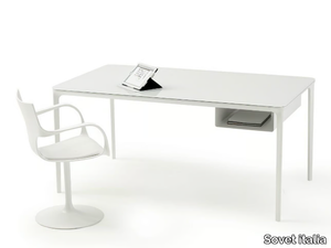 SLIM OFFICE - Rectangular glass writing desk _ Sovet italia