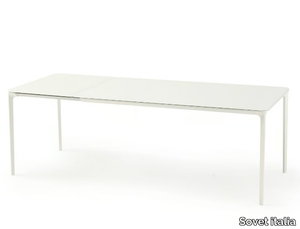 SLIM EXTENSIBLE - Extending glass and aluminium table _ Sovet italia