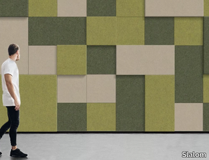 T-FRAME SURFACE - Fireproof polyester fibre Acoustic wall panel _ Slalom