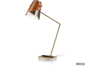 OVERLAY - LED Lentiflex® and brass desk lamp _ Slamp