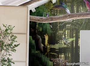 JUNGLE WPN 106 - Panoramic Tropical wallpaper _ Spaghetti Wall