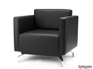 .KARLO - Leather armchair with armrests _ Spiegels