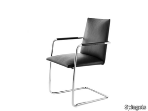 .leptos - Cantilever leather chair with armrests _ Spiegels