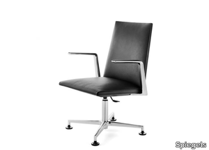 .LEPTOS L4101 - Leather office chair with armrests with 4-Spoke base _ Spiegels