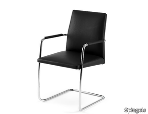 .PILOT S PS1202 - Stackable cantilever leather chair with armrests _ Spiegels