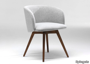 .ROSSINI - Upholstered chair with wooden 4-leg base _ Spiegels