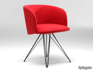 .ROSSINI - Upholstered chair with 4-leg metal wire base _ Spiegels