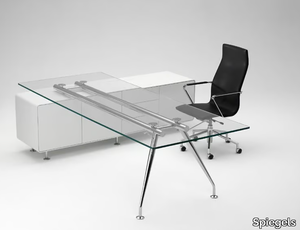 .SUN - Rectangular glass executive desk _ Spiegels