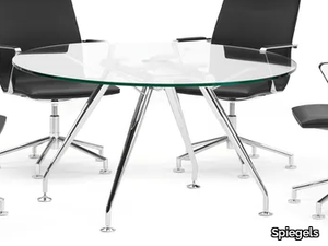 .SUN - Round glass meeting table _ Spiegels