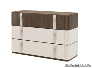 PR.104.1 - Wooden chest of drawers with leather details _ Stella del Mobile