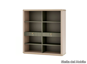 PR.879 - Open wooden bookcase with drawers _ Stella del Mobile